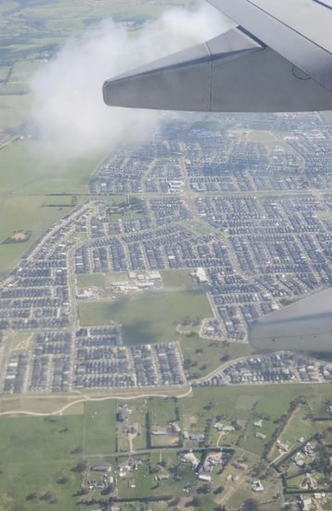 An aerial photo of Mickleham – dubbed Australia’s fastest growing suburb – has enraged Aussies and left experts fuming. Picture: Reddit