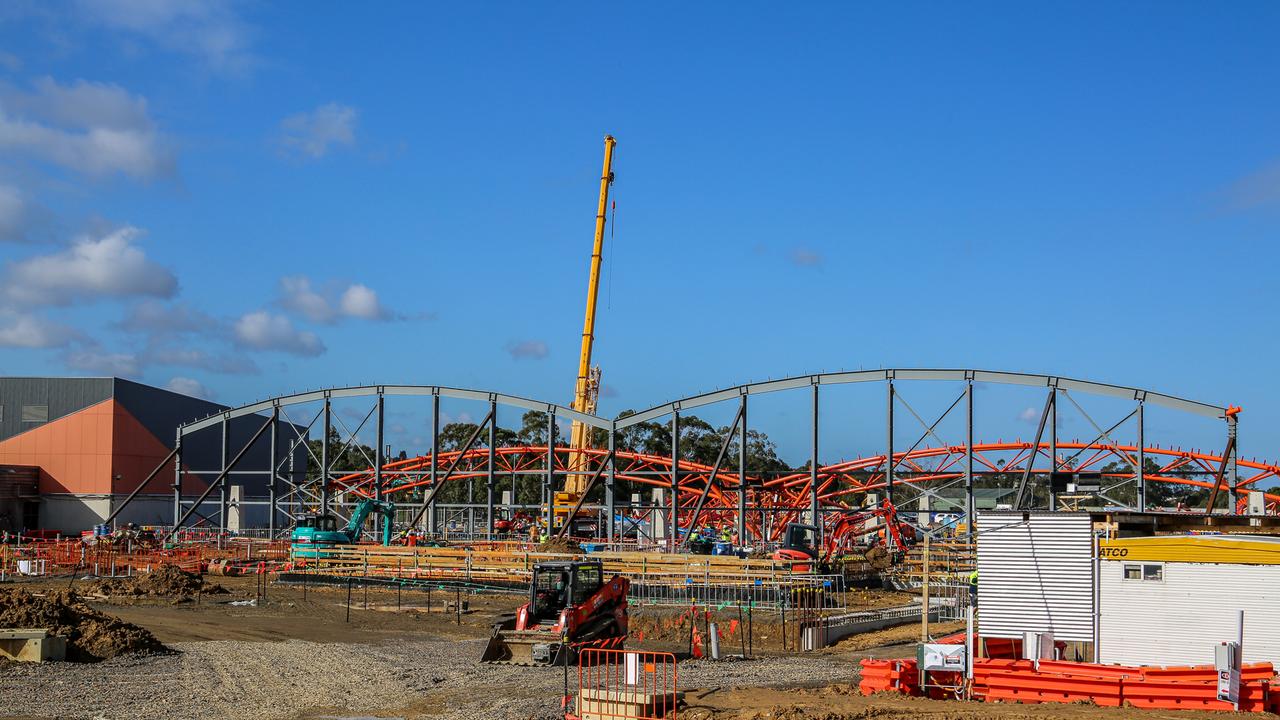 The frames are up at the $132 million State Basketball Centre expansion. Picture: Basketball Victoria