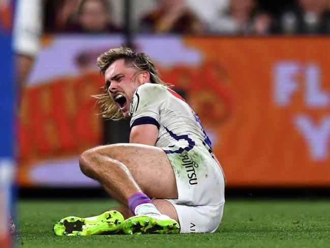 Ryan Papenhuyzen suffered a shocking injury against the Broncos. Picture: NRL Photos