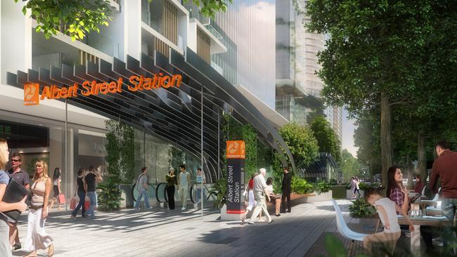 An artist’s impression of the Albert Street Cross River Rail station.