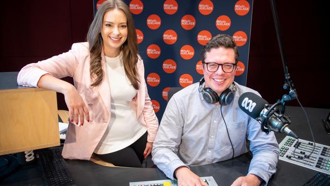 ABC Adelaide breakfast team Stacey Lee and Nikolai Beilharz. Picture: Supplied