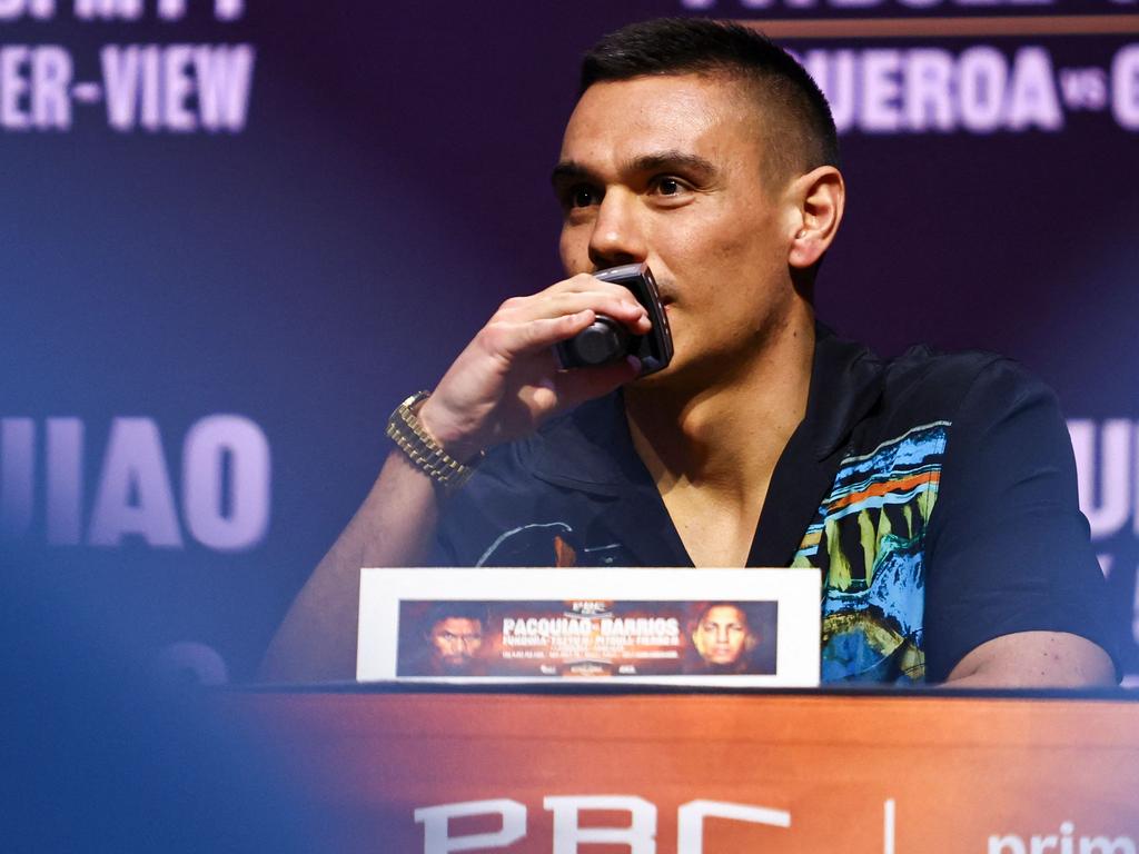 Tim Tszyu rates Opetaia as Australia’s no.1 pound-for-pound boxer, with himself second. Picture: Melina Pizano/Getty Images
