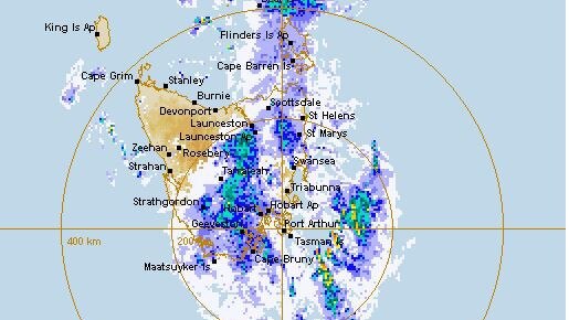 Tasmania is having a much need drenching of rain. Picture: Bureau of Meteorology