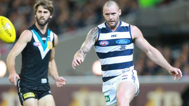 Geelong defender Josh Hunt featured in two premiership at Geelong.