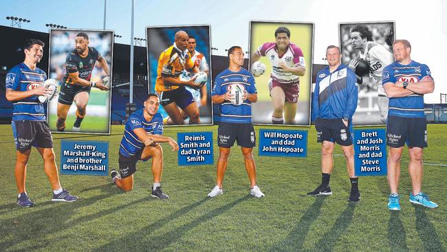 Nearly the entire Bulldogs backline had a relative play in the NRL. Picture: Tim Hunter.