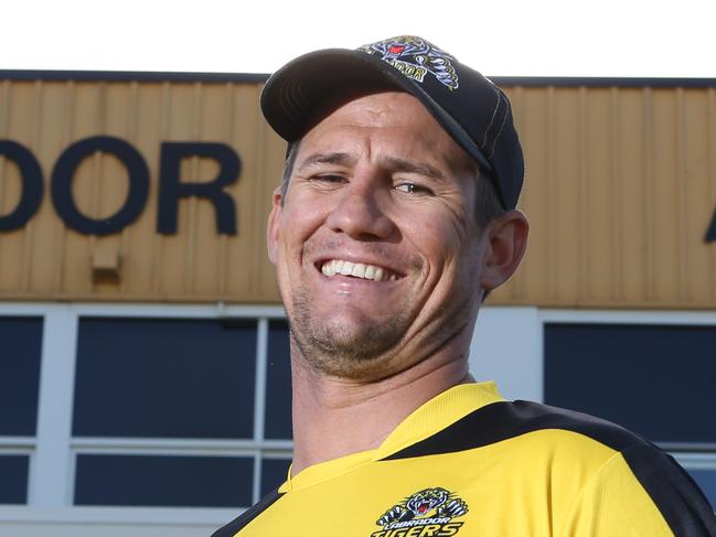 Former AFL premiership player Aaron Shattock, captain of NEAFL club Labrador, at their home ground on the Gold Coast. Picture Glenn Hampson