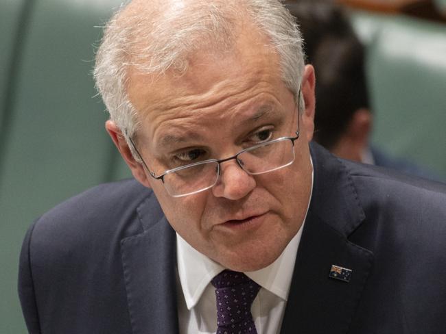 CANBERRA, AUSTRALIA - NewsWire Photos JUNE 3, 2021: Prime Minister of Australia, Scott Morrison during Question Time at Parliament House in Canberra. Picture: NCA NewsWire / Martin Ollman