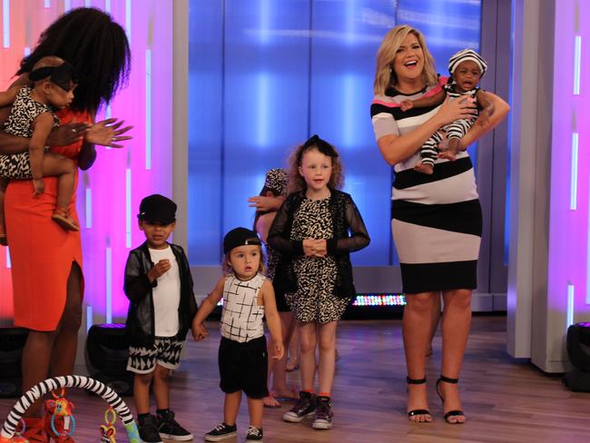 Sarah was treated to a surprised baby shower on <i>Studio 10</i>.