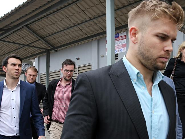 Edward Leaney pictured here departing Sepang Magistrate Court house after all charges were dropped against the nine Australian men. Pictures: Jack Tran