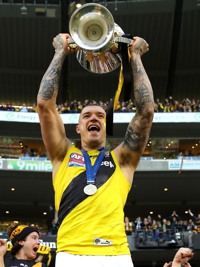 Dustin Martin celebrates. Picture: Getty Images