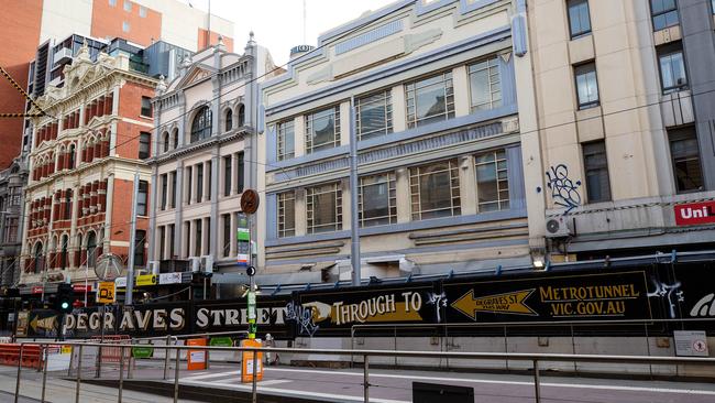 A proposed site for the safe injecting room on Flinders St. Picture: Mark Stewart