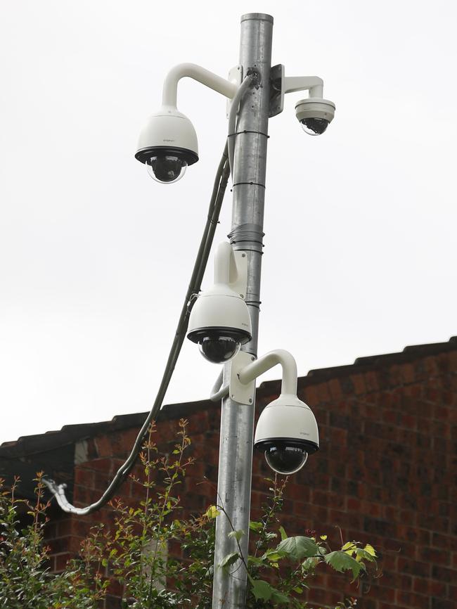 Some of the cameras installed outside the townhouse.