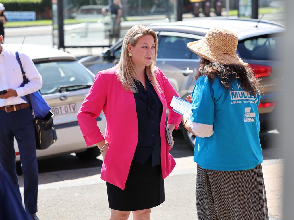 Liberal Candidate Katie Mullens on street stall in Ermington. Picture: Rohan Kelly