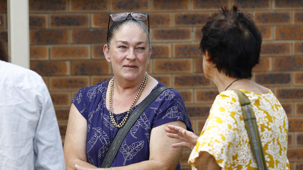 Friends and family attend the funeral of well-known Gold Coast man Ian Gal at Nerang Uniting Church on Thursday morning. Picture: Tertius Pickard