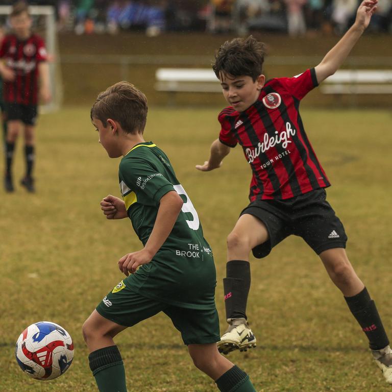 U/10Ã•s Michelton FC V Burliegh in the Premier Invitational Football Carnival at Nerang. Picture: Glenn Campbell