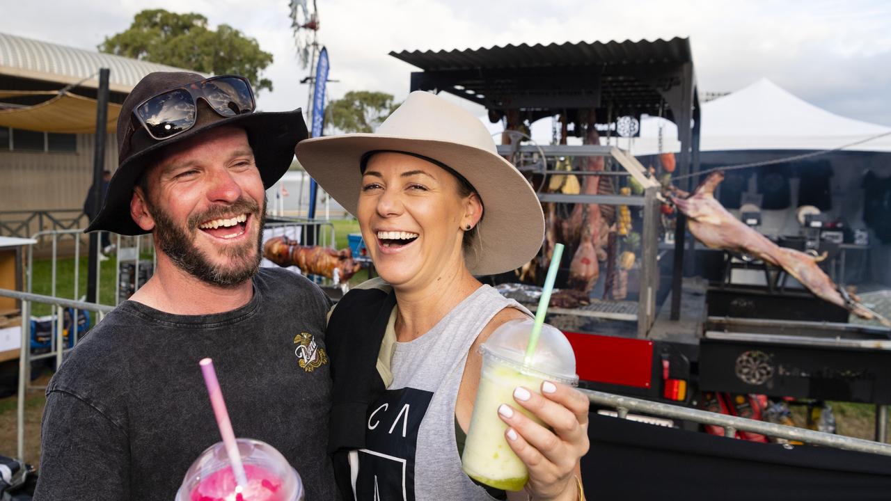 Jeremy Wagstaff and Ellie Mountier at Meatstock at Toowoomba Showgrounds, Friday, April 8, 2022. Picture: Kevin Farmer