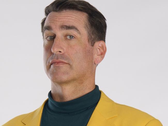 WEEKEND TELEGRAPHS SPECIAL. MUST TALK WITH PIC ED JEFF DARMANIN BEFORE PUBLISHING. ., American actor Rob Riggle is one of the commentators on channel 7’s new show Hokey Moley. Picture: Courtesy Ch7 Holey Moley Australia 2020 Stills Photography By Paul A. Broben