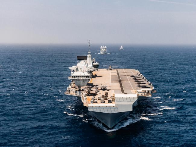 Pictured: HMS Prince of Wales. Britain is reliant on its Navy to defend itself from long-range attack, according to a new report. Picture: UK Ministry of Defence