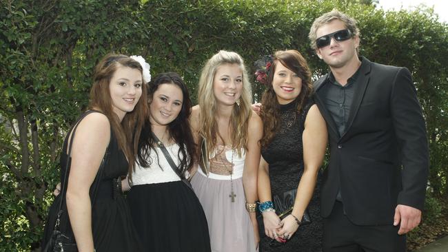 Nicole Spruyt, Shona Davidson, Chloe Brant, Felicity Brant and Callum Pey in 2012. Picture: Nicola Brander