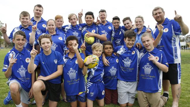 Penrith Waratahs under-13s Premiership winning team.