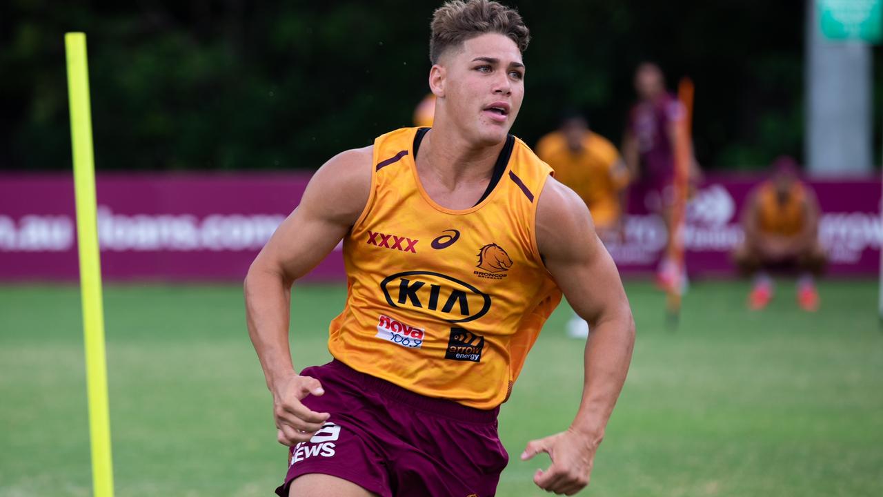 Reece Walsh gives a smile during a Brisbane Broncos NRL training News  Photo - Getty Images