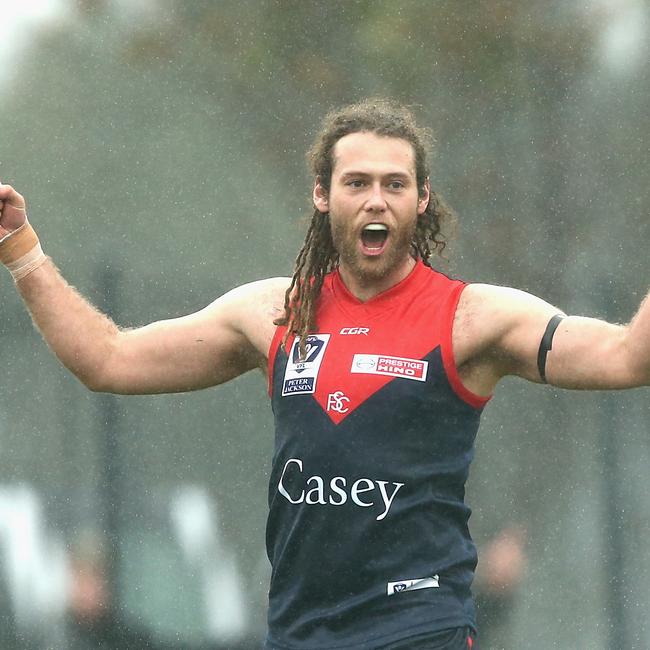 Mansfield coach-in-waiting Jack Hutchins playing for Casey in 2018. Picture: Robert Prezioso/AFL Media/Getty Images