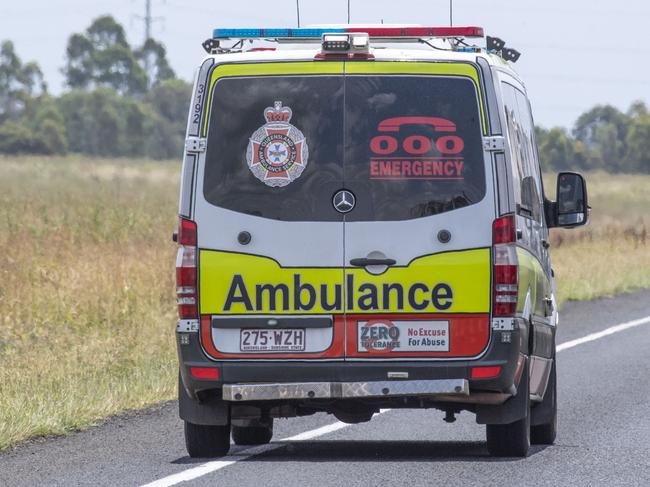 Fatal crash involving one car and two trucks on the Oakey Bypass, Warrego Highway. Tuesday, January 24, 2023. Picture: Nev Madsen.