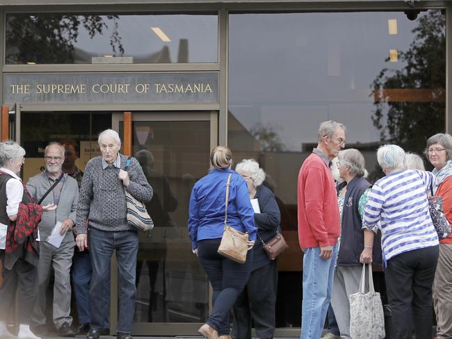 Sue Neill-Fraser's supporters leave Hobart Supreme Court. Picture: PATRICK GEE