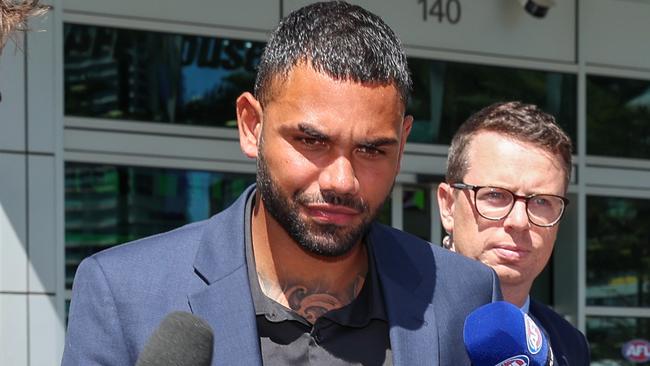 MELBOURNE, AUSTRALIA - JANUARY 29 2024 Tarryn Thomas leaves AFL House after being interviews.Picture: Brendan Beckett