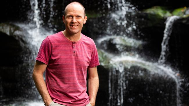 Nature photographer Steve Paterson at Balaka Falls in Carlingford, NSW. Picture: Jordan Shields