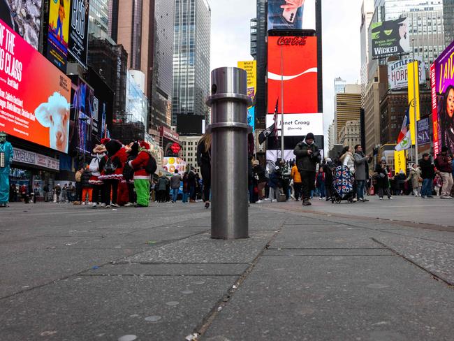 Security has been stepped up in New York’s Times Square after the New Orleans attack. Picture: Getty Images via AFP