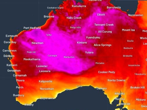 Western Australia is set to be scorching over Christmas with Perth seeing 30C plus days. Picture: Weatherzone.