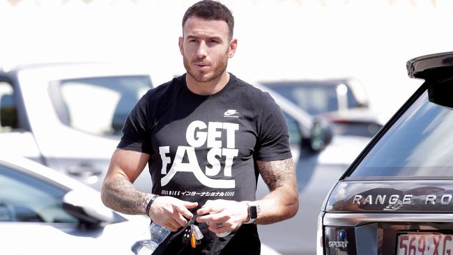 Broncos player Darius Boyd on the way to getting his hamstring scanned.