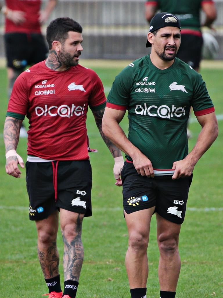 Veteran playmakers (L-R) Adam Reynolds and Cody Walker are key to South Sydney’s success. Picture: Adam Yip