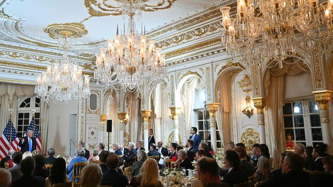 Donald Trump hosts a dinner for US Republican Senators at his Mar-a-Lago resort. Picture: AFP.