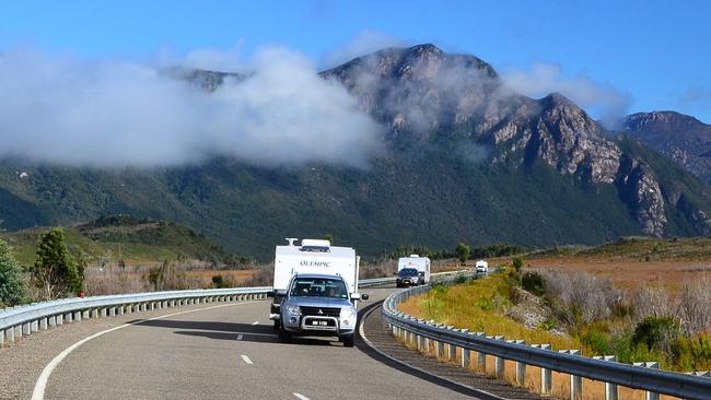 A growing number of Tasmanians are exploring the state in campervans and enjoying the scenery at places including Lake Burbury (pictured). Picture: Tourism Tasmania &amp; Dan Fellow