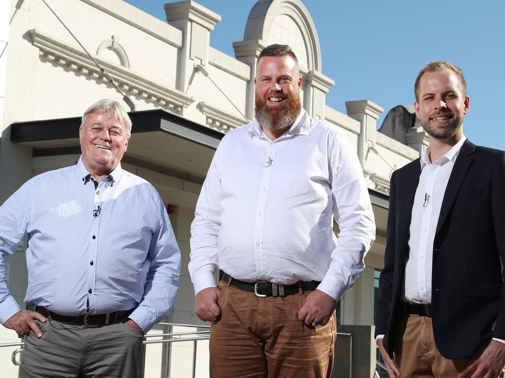 Candidates for the seat of Hunter debated coal at a Sky News forum on Wednesday. L-R: One Nation candidate Dale McNamara, Labor candidate Dan Repacholi and National candidate James Thomson. Picture: David Swift