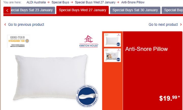 Aldi anti shop snore pillow review