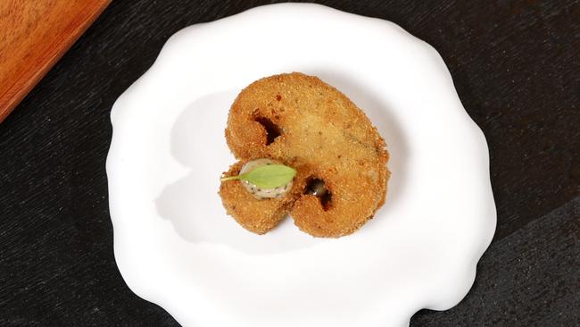 The mushroom arancino at Attimi. Picture: Josh Woning