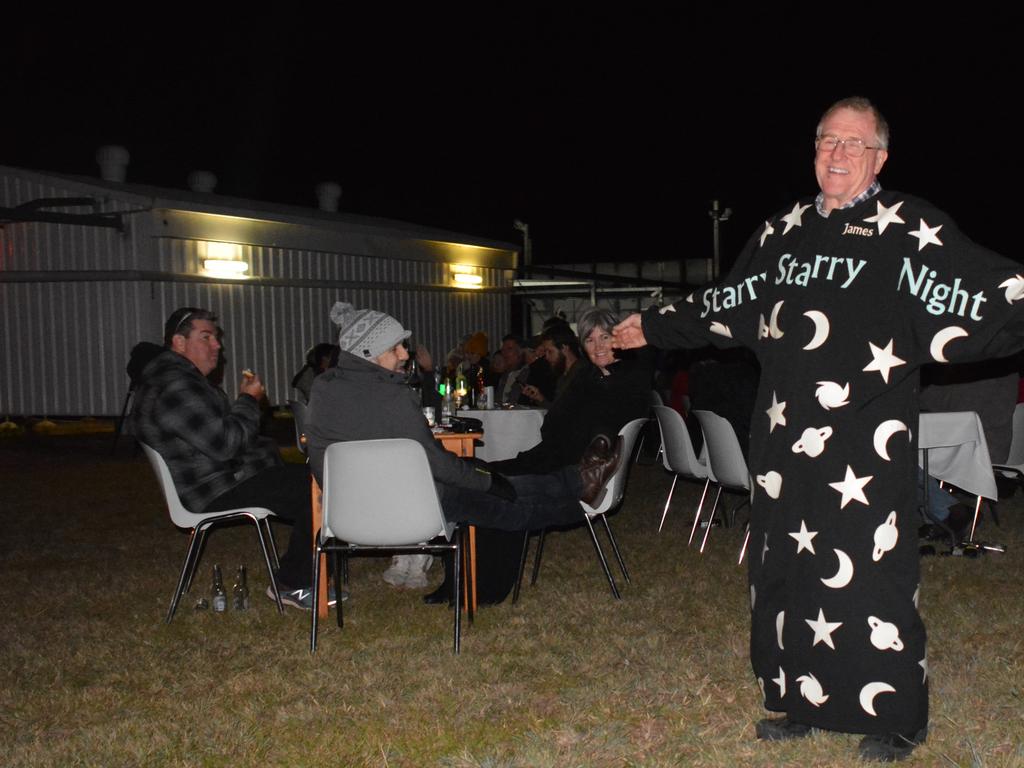 STAR GAZERS: Kingaroy Observatory's James Barclay with guests at the inaugural Dinner Under the Stars.