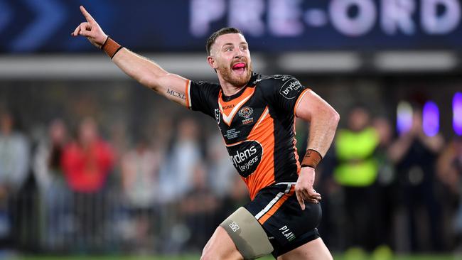 Jackson Hastings after nailing the matchwinner. Picture: NRL Photos/Gregg Porteous