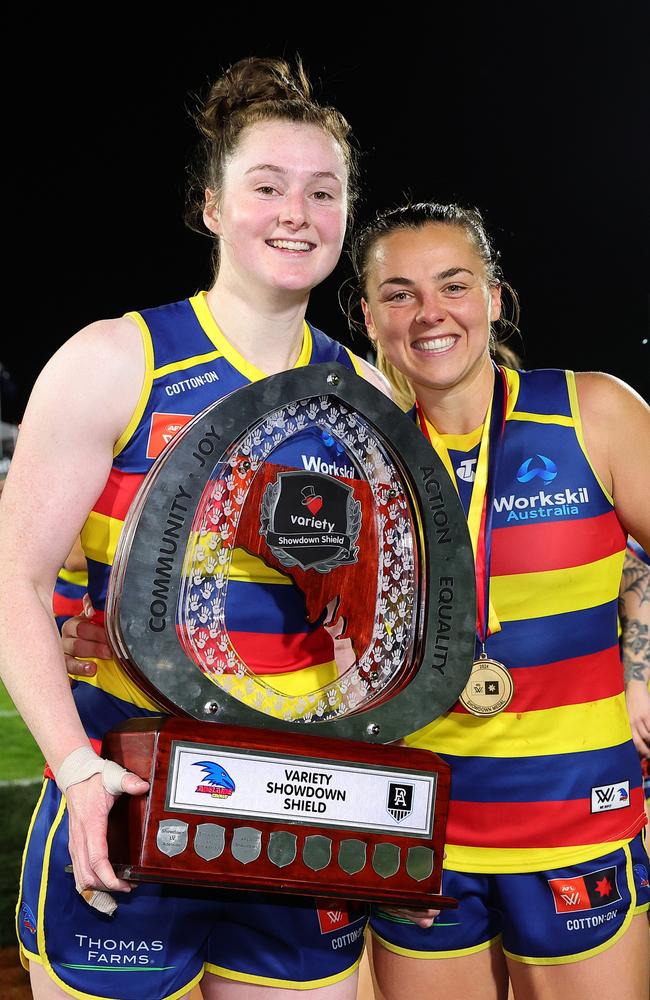 Adelaide will defend its Showdown title against Port Adelaide in a Friday night blockbuster at Norwood Oval in round 11. Picture: Sarah Reed / Getty Images