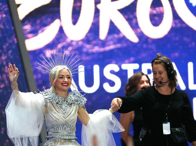 Australian singer Kate Miller-Heidke celebrates winning the 2019 Eurovision - Australia Decides final.  Picture:  AAP