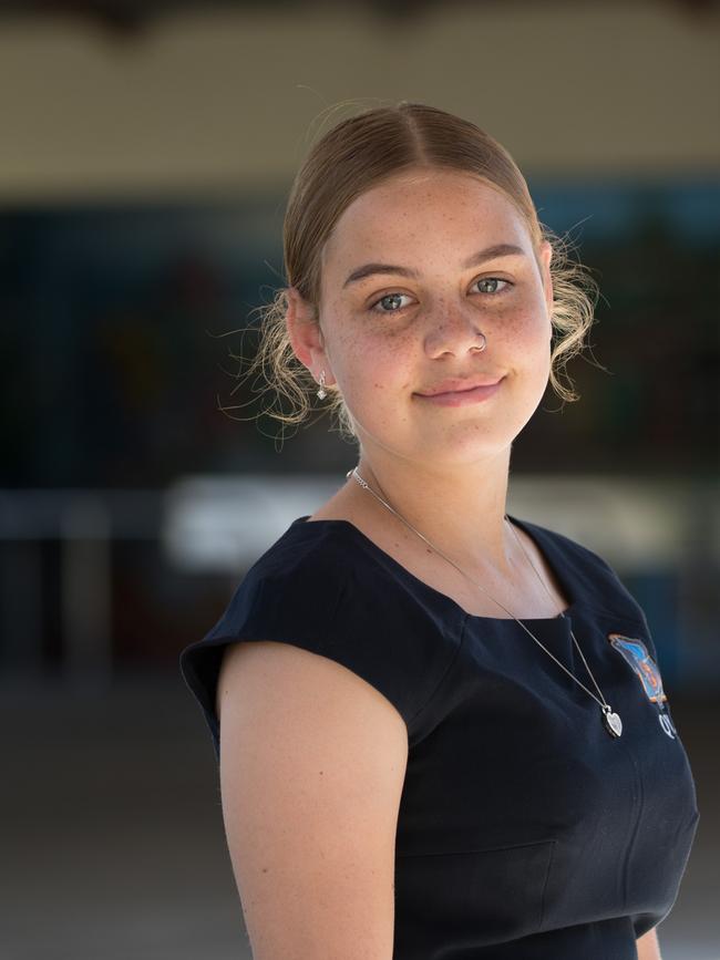 The future: Alyssa Brewster, 16, feels a deep connection with her ancestors through working on the island. Picture: David Kelly