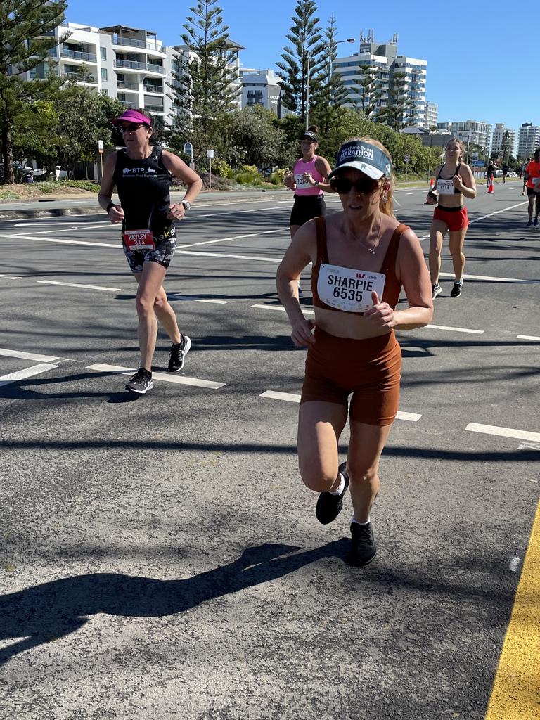 Leigh Sharpe in action at the 2022 Sunshine Coast Marathon and Community Run Festival.