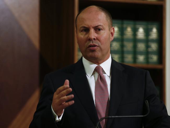 Josh Frydenberg speaks to the media. Picture: NCA NewsWire / Daniel Pockett