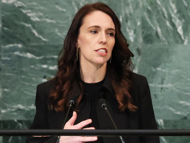 NEW YORK, NEW YORK - SEPTEMBER 23: Prime Minister of New Zealand Jacinda Ardern speaks at the 77th session of the United Nations General Assembly (UNGA) at U.N. headquarters on September 23, 2022 in New York City. After two years of holding the session virtually or in a hybrid format, 157 heads of state and representatives of government are expected to attend the General Assembly in person.   Michael M. Santiago/Getty Images/AFP