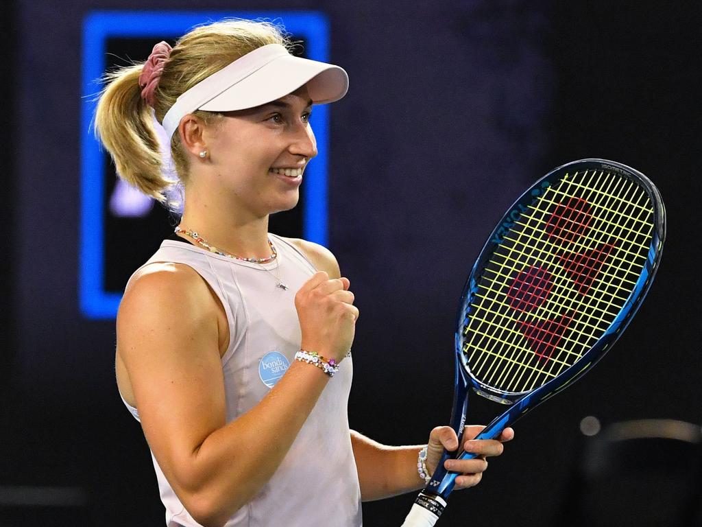 Australia's Daria Gavrilova celebrates beating Spain's Sara Sorribes Tormo. (Photo by Paul CROCK / AFP)