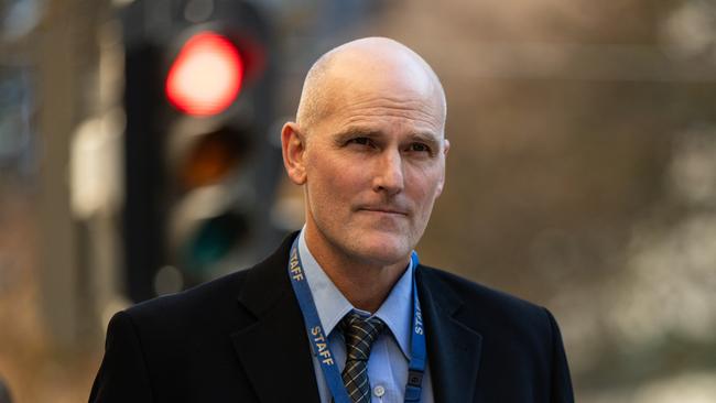 Senior Constable Paul Griffiths gave evidence about forensic testing of Lynn’s firearms and account. Picture: NewsWire / Diego Fedele