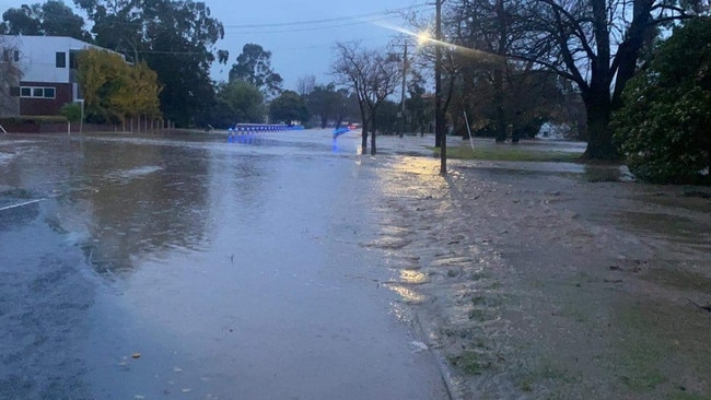 Flooding at the Franklin St bridge in Traralgon. Picture: Facebook